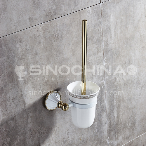 European style new white gold-plated stainless steel bathroom toilet brush bathroom supplies toilet brush cup holder set MY80309 white